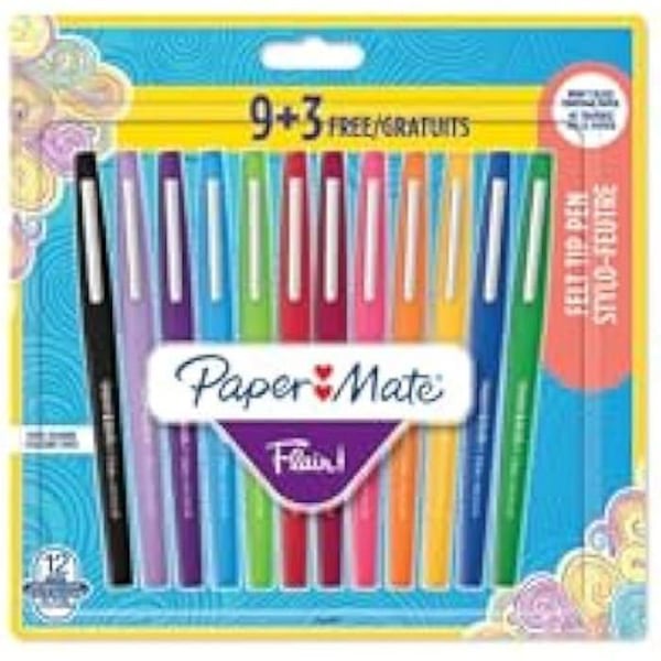 Penna - PAPER MATE - Flair - 12-pack - Spets 0,7 mm - Blandade färger
