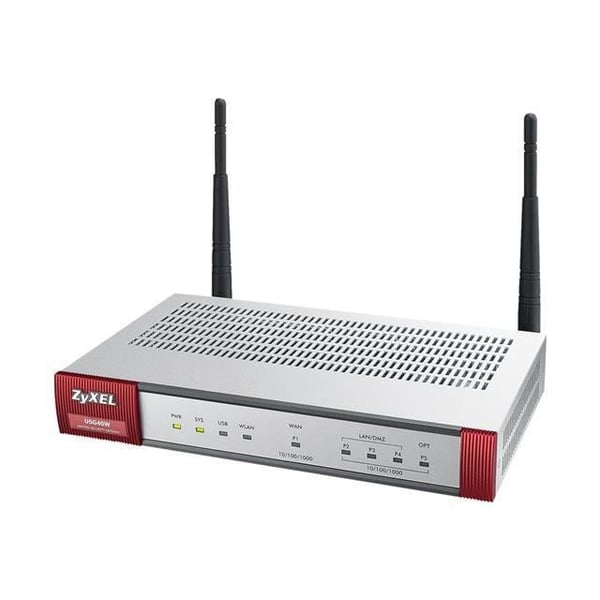 ZYXEL ZyWALL USG40W Nätverks-/brandväggssäkerhetsenhet - 5 portar - Gigabit Ethernet - IEEE 802.11n trådlöst nätverk