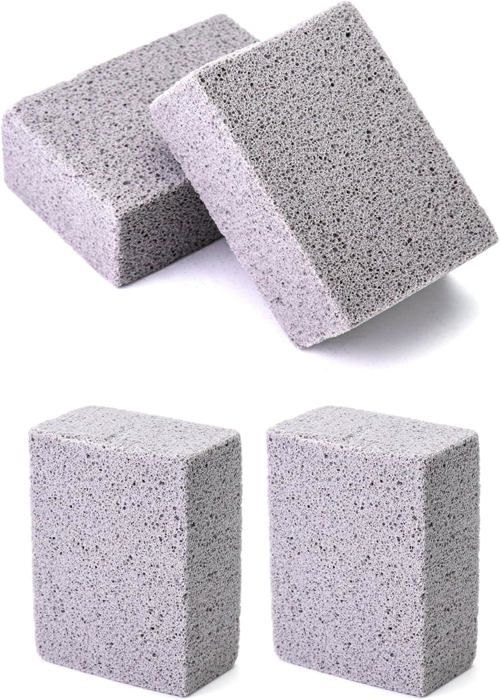 QWORK 4 Stycken Rengöringssten för Grill, Pimpstenrengöringsblock, Grillrengöringsverktyg, Ta bort De48