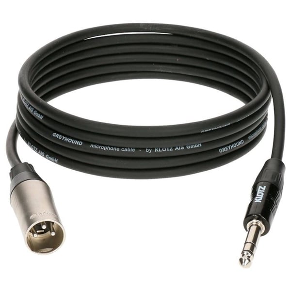 Klotz Câble Greyhound Hane TRS / Hane XLR, 3m Mikrofonkabel