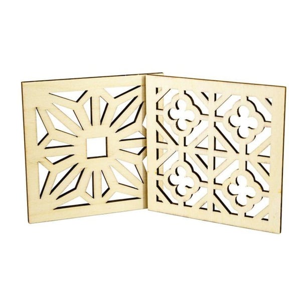 MégaCréa DIY - Snidade träplattor 9 cm 4 stycken