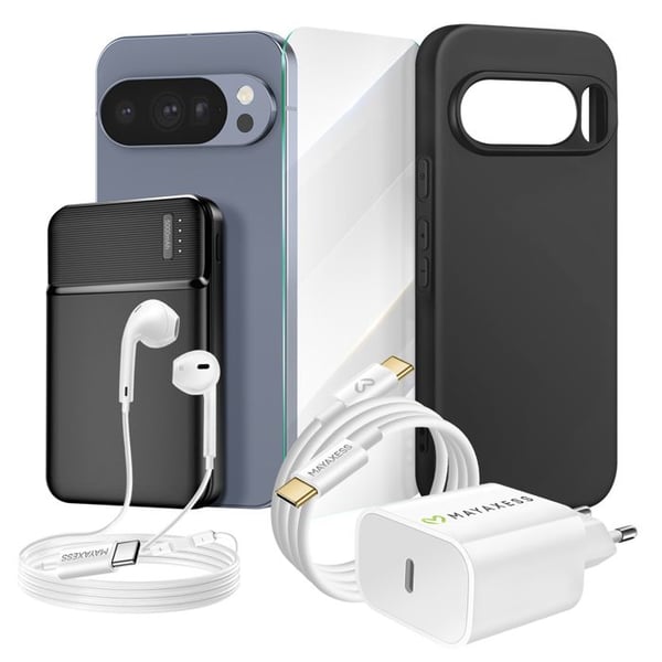 Tillbehörspaket - MAYAXESS - Pixel 10 Pro - MagSafe-skal - Batteri 5000mAh - Laddare 20W