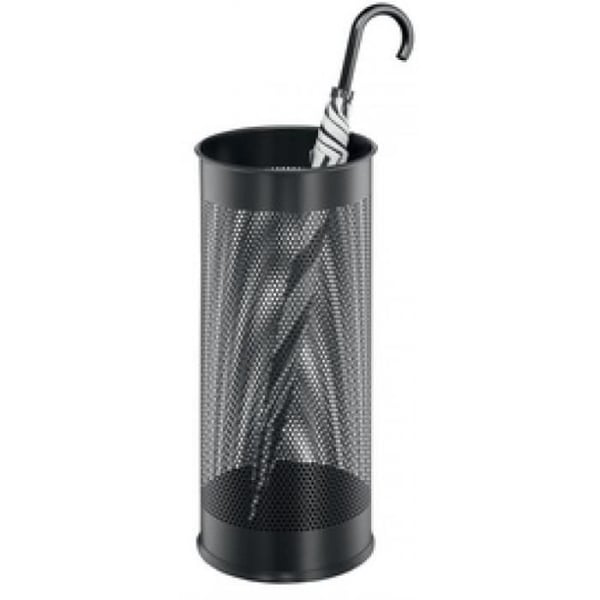 Paraplyställ - HÅLLBART - Metall - Rund - Silver - Svart