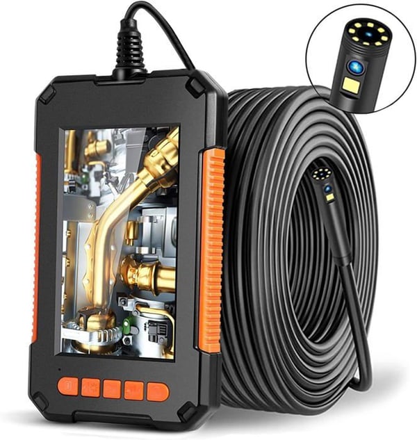 Industrielt Endoskop, Inspektionskamera med To Hoveder, Digitalt Endoskop med Dobbelt Objektiv 1080P HD (5M)