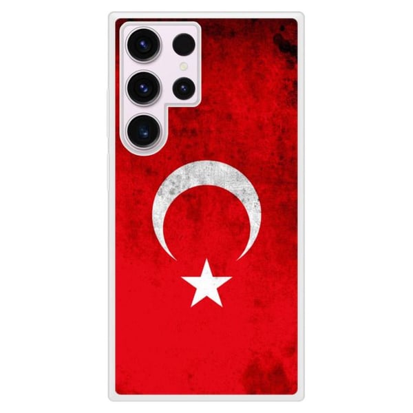 Silikongummiskal med förstärkt tryck kompatibel med Samsung Galaxy S23 Ultra Turkiets flagga