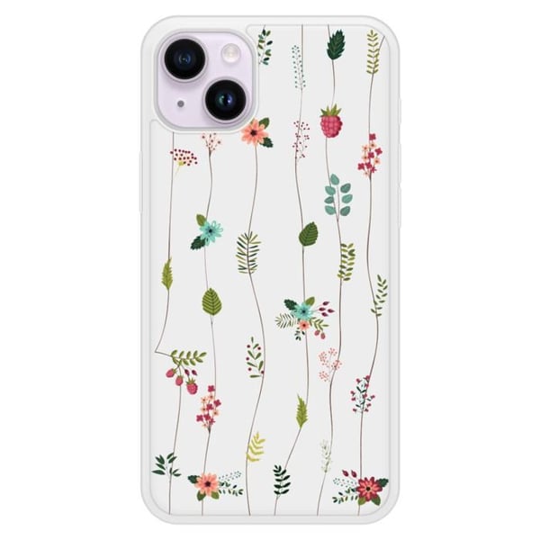 Siliconförstärkt tryckt fodral kompatibelt med Apple iPhone 15 Plus Med blommotiv