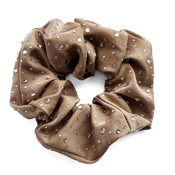 Chouchou - AVIZAR - Satin Kristall Glittrande - Bruna - Mjuk - Elegant