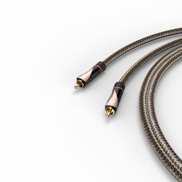 Digital RCA-kabel, 1 han - 1 han, textil, guld, 2 m