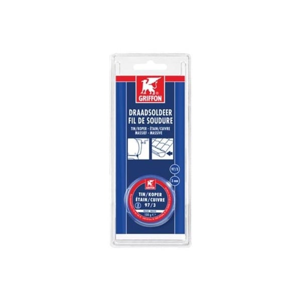 Lodtråd i tenn/koppar - Griffon - 3 mm - Höghållfast - 100 g - 110 °C
