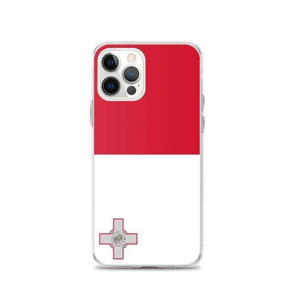 Mobilskal – Malta Flagga – Kompatibel med iPhone 12 Pro – Mjuk Fodral – Slitstark och Stötsäker - Silikon - Pixelforma