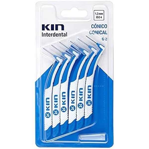 Hygienprodukter för munhygien - KIN - Kfogna tandborstar - 1,3 mm - 6 enheter - Svart