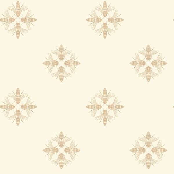 Wallcovering - York Wallcoverings - Svart och vitt - ON1641 - Djur - 0,52 x 10 m - Kräm - Guld