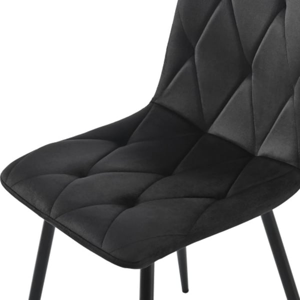 Spisestuestole - MUVOE - Sæt af 4 - Sort Velour - Moderne Design - Polstrede