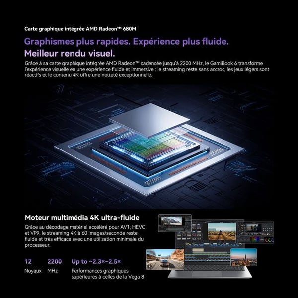 PC Bærbar Blackview Gamibook6 AMD Ryzen 7 7735HS 16 tommer FHD+ 16GB RAM 512GB SSD Bærbar Computer med AZERTY tastaturfilm