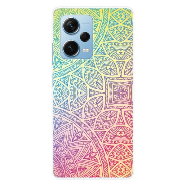 Tryckt silikonfodral som är kompatibelt med Xiaomi Redmi Note 12 Pro Plus Mandala Pastell