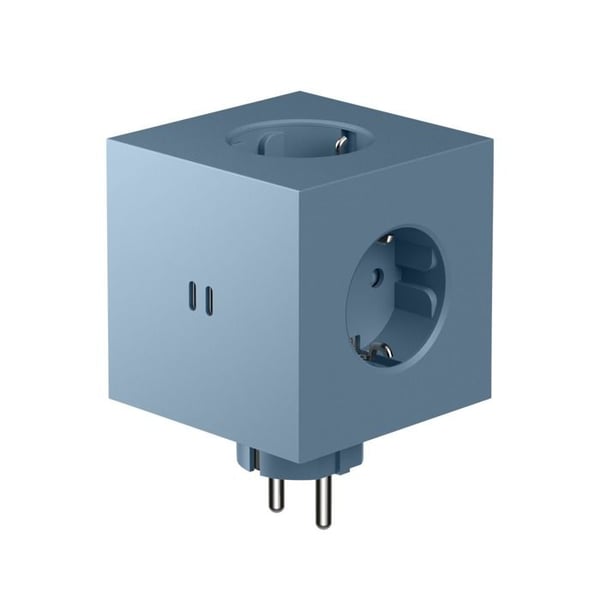 Multiprise Square 2 vägg med 2 USB C-portar 30W AVOLT Blå