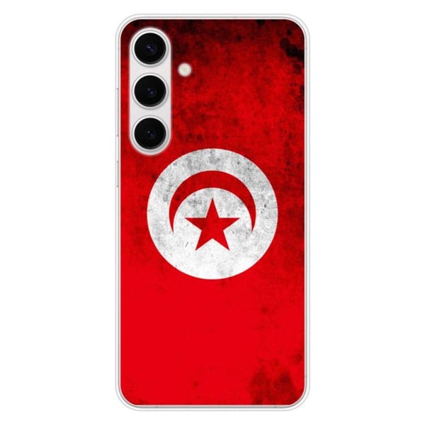 Tryckt silikonfodral som är kompatibelt med Samsung Galaxy S24 FE Tunisiens flagga