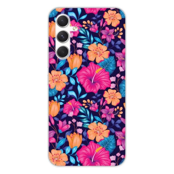 Siliconett skal med trykk kompatibel med Samsung Galaxy A54 5G Eksotiske blomster