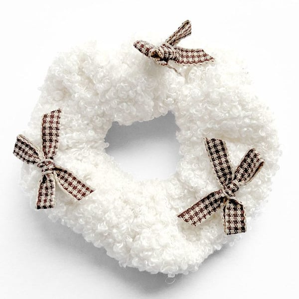 Chouchou - AVIZAR - Klassisk - Bouclé Plysch - Rutig Röd Slips - Bekväm och Elegant