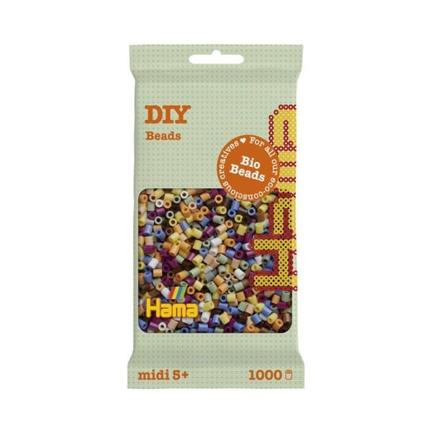 Hama - 1 000 standard MIDI pärlor (Ø5 mm) BIO mix 10 färger