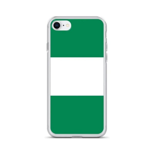 Mobilskal – Nigerias flagga – Kompatibel med iPhone 7 Plus – Mjukt fodral – Stöttålig och slagresistent – Silikon – Pixelforma