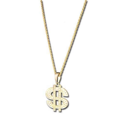 Collier Dollar - Märke - Modell - Hänge 8 cm - Metall - Unisex
