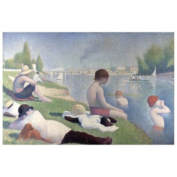 Legendarte - Målning, tryck på duk - Ett bad i Asnières - Georges Seurat cm. 60x90