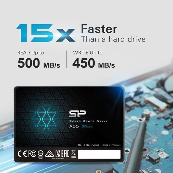 Intern SSD - Silicon Power - Ace A55 2To - SATA III 2.5" 3D NAND
