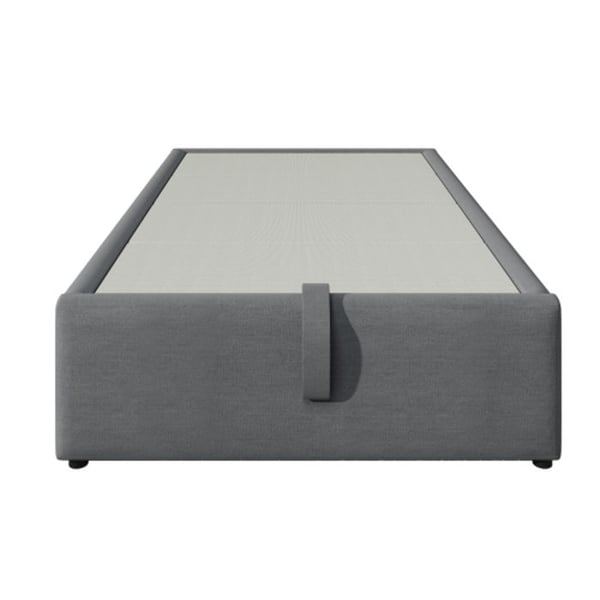 Lit - MUVOE - 90 x 190 cm - Pehmustettu - USB-C - Massiivipuu - Harmaa