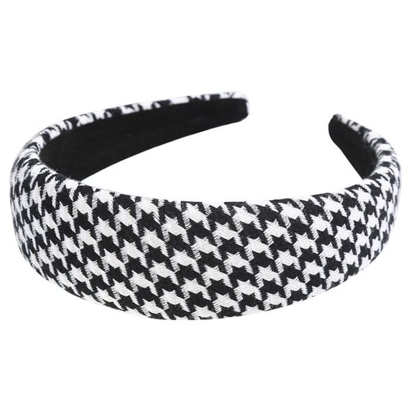 Hårband - AVIZAR - Houndstooth - Jacquardtyg - Vit - Bekväm och Chic