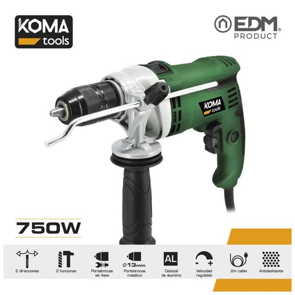 Slagskruvmejsel - EDM - KOMA TOOLS - 750W - Automatisk chuck 13mm - 0-3000rpm