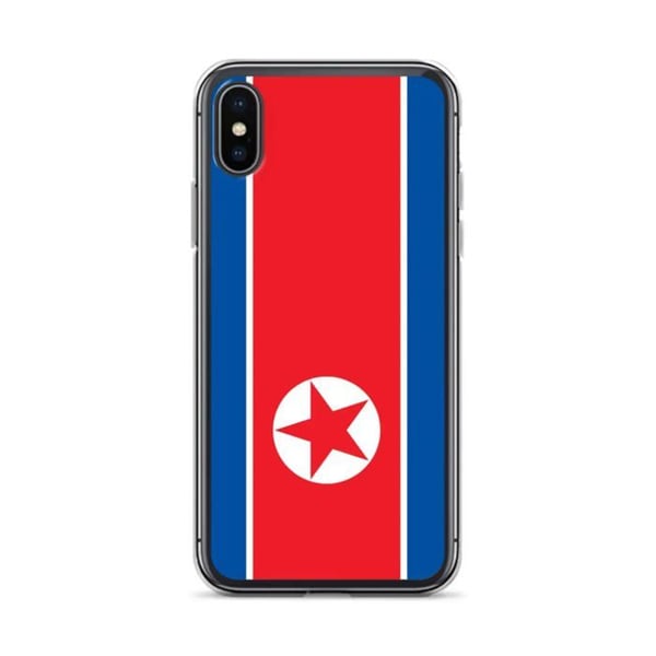 Mobilskal – Nordkoreas flagga – Kompatibel med iPhone X – Mjuk fodral – Stöttålig och chockabsorberande - Silikon - Pixelforma