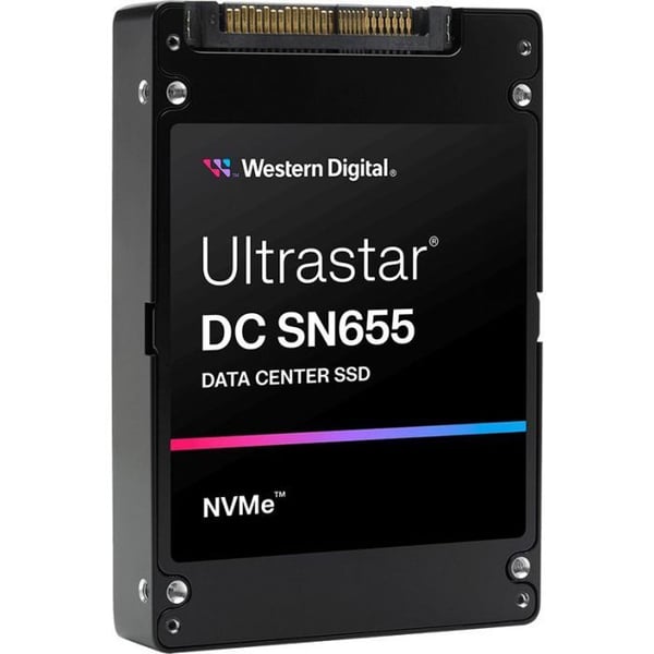 SSD-hårddisk Qnap - 79700-T61R4401SD00-RS - WD, SSD, Ultrastar SN655, PCIe NVMe Gen4, U.3 15mm, 61,44TB, 0TS2510