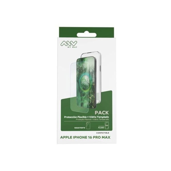 Myway Funda Compatible Med Apple Iphone 16 Pro Max + Protector Pantalla Vidrio Templado Plano