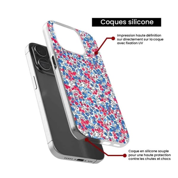 1001Coques - Silikonfodral kompatibelt med Xiaomi Redmi 9A Redmi 9AT Redmi 9i - Liberty Wiltshire blå mönster - Originaldesign tryckt