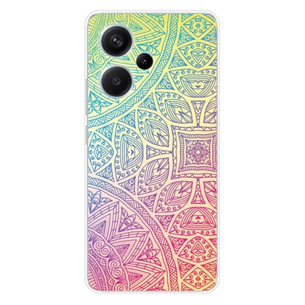 Tryckt silikonfodral kompatibelt Xiaomi Redmi Note 13 Pro Plus 5G Mandala Pastell