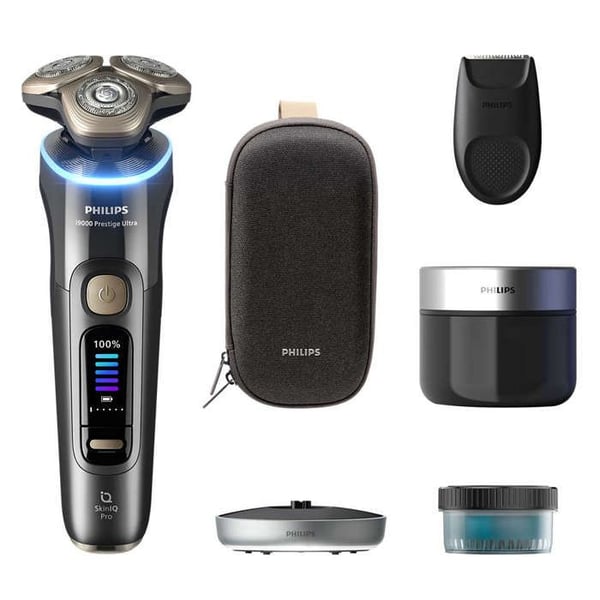 Rotationsbarbermaskine - PHILIPS - i9000 Prestige Ultra - SkinIQ Pro 5 tilstande - 100% vandtæt - 60 min driftstid