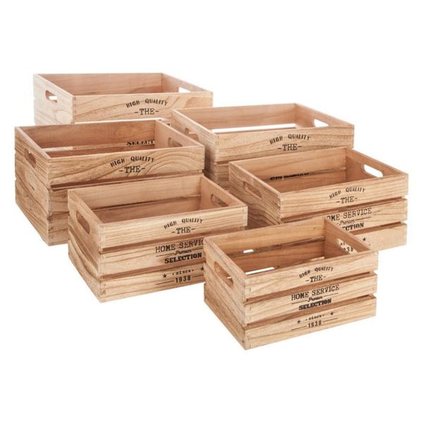 Set med 6 korgar dekoration Atmosphera - Naturlig