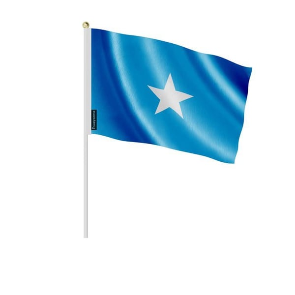 Mini Flagga av Somalia – 14 x 21 cm – Att Hålla i Handen – Polyester – 1 styck – Pixelforma