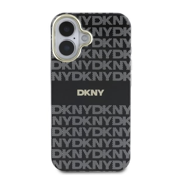Coque för iPhone 16 MagSafe i mjukt TPU med DKNY-mönster i svart
