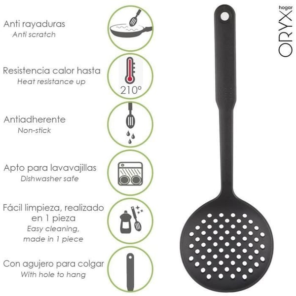 Espumadera - ORYX - Básico - Nylon - 33,5 x 11 cm - Alta resistencia térmica