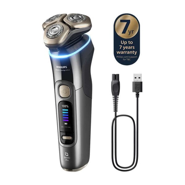 Pyörivä sähköparturi - PHILIPS - i9000 Prestige Ultra - SkinIQ Pro 5 tilaa - 100% vedenkestävä - 60 min akunkesto