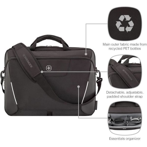 Laptopväska - Wenger - XE Brief 17 - Svart - Fack för surfplatta - 17 tum