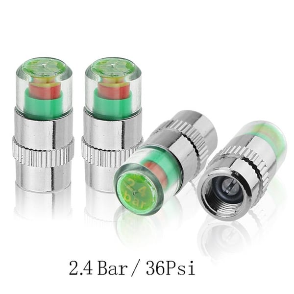 YCCP4Pcs/Set 2.0/2.2/2.4Bar Däcktryckmonitor för bil 30/32/36PSI Varning för ventilkåpor diago~4814