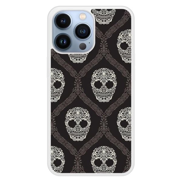 Reformerad silikonfodral med tryck kompatibel med Apple iPhone 13 Pro Floral skull