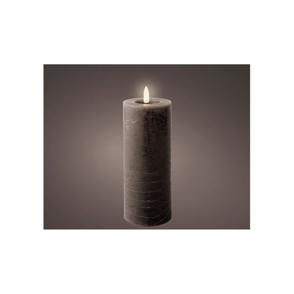 Bojé LED-ljus Grå Färg, Ruggad Yta, ø7 X 19 Cm