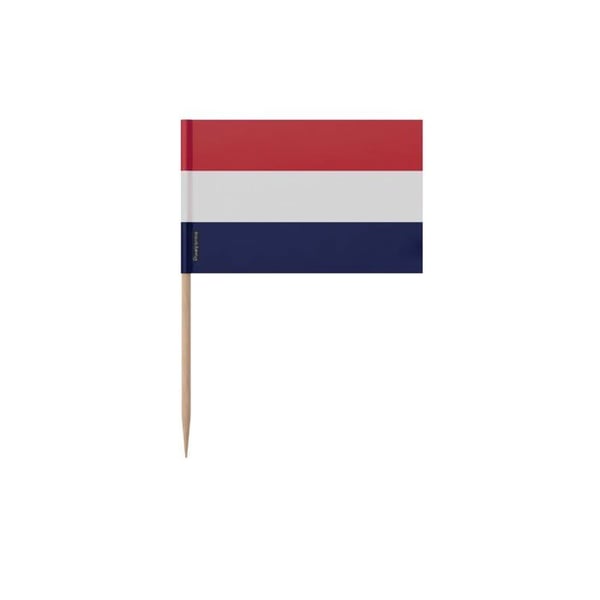 Tandpetare Yemenflagga - 8 cm - 100 stycken - Självhäftande plast - Bambu pinne - Pixelforma