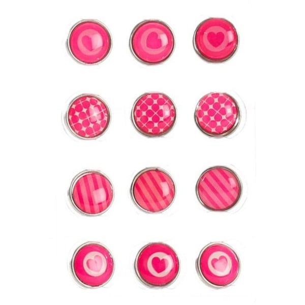 Graine Créative - Mini epoxymagnet Ø12mm Rosa 12 stycken