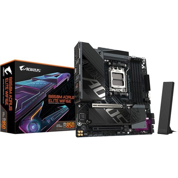 Moderkort - GIGABYTE - B850M AORUS ELITE WF6E - Micro-ATX-format - Chipset AMD B850 - DDR5 & PCIe 5.0 - WiFi 6E