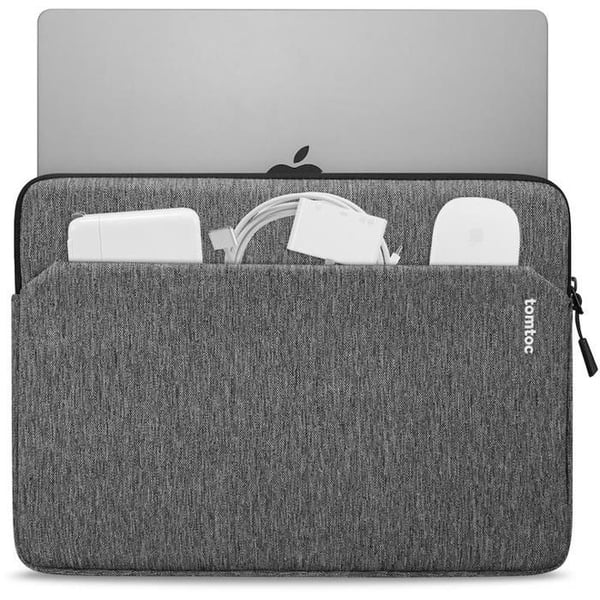 Laptopväska - TOMTOC - MacBook Air/Pro 14" - Vattentät - Grå - Polyester